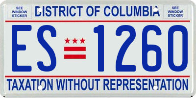 DC license plate ES1260