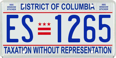 DC license plate ES1265