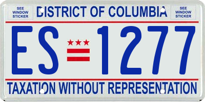 DC license plate ES1277