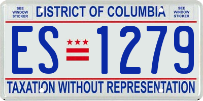 DC license plate ES1279