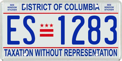 DC license plate ES1283