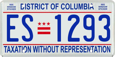 DC license plate ES1293