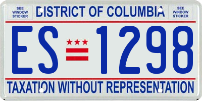 DC license plate ES1298