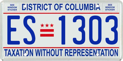 DC license plate ES1303