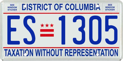 DC license plate ES1305