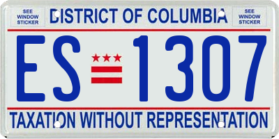 DC license plate ES1307
