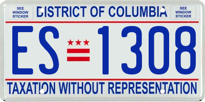 DC license plate ES1308