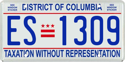 DC license plate ES1309
