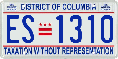 DC license plate ES1310