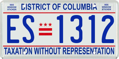 DC license plate ES1312