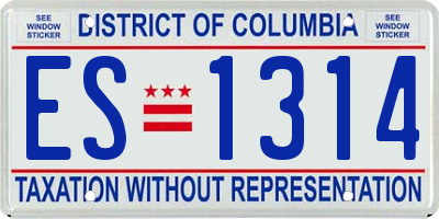 DC license plate ES1314