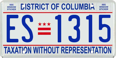 DC license plate ES1315