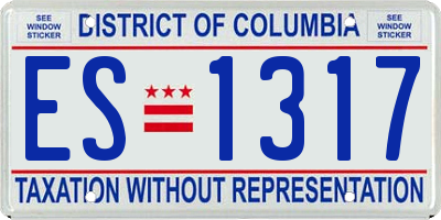 DC license plate ES1317