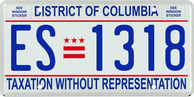 DC license plate ES1318