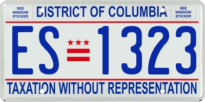DC license plate ES1323