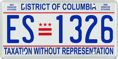 DC license plate ES1326