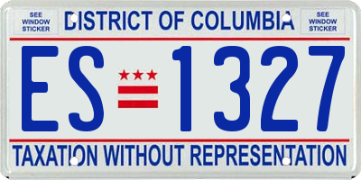 DC license plate ES1327