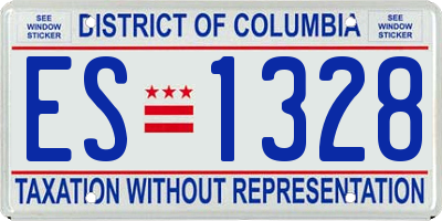 DC license plate ES1328