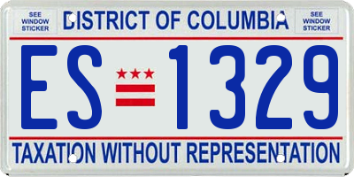 DC license plate ES1329