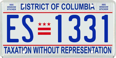 DC license plate ES1331