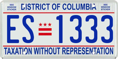 DC license plate ES1333