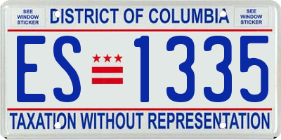 DC license plate ES1335