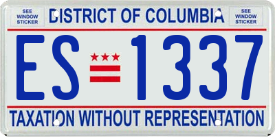 DC license plate ES1337