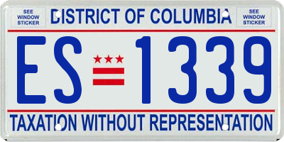 DC license plate ES1339