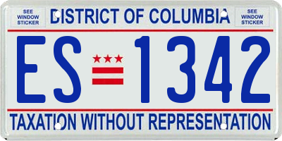 DC license plate ES1342