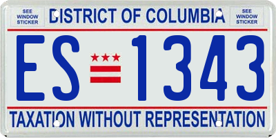 DC license plate ES1343