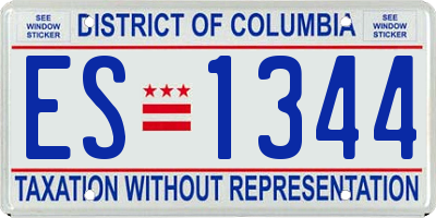 DC license plate ES1344