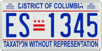 DC license plate ES1345