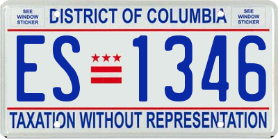 DC license plate ES1346