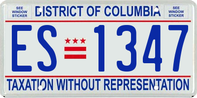 DC license plate ES1347