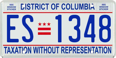 DC license plate ES1348