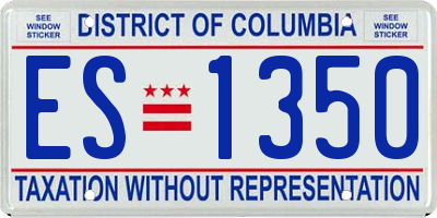 DC license plate ES1350