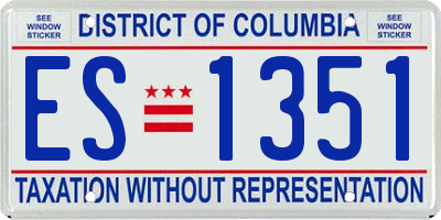 DC license plate ES1351