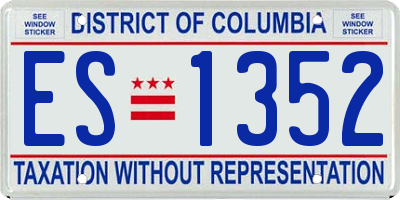 DC license plate ES1352