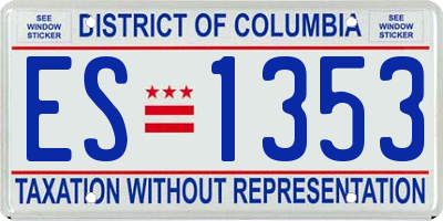 DC license plate ES1353