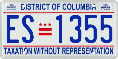 DC license plate ES1355