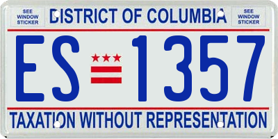 DC license plate ES1357