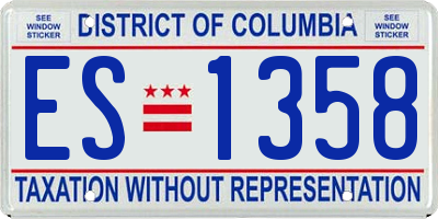 DC license plate ES1358