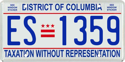 DC license plate ES1359