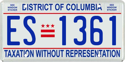 DC license plate ES1361