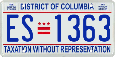 DC license plate ES1363