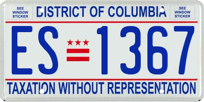 DC license plate ES1367