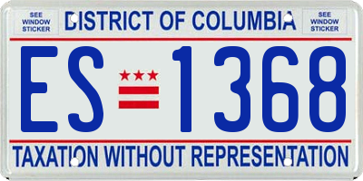 DC license plate ES1368