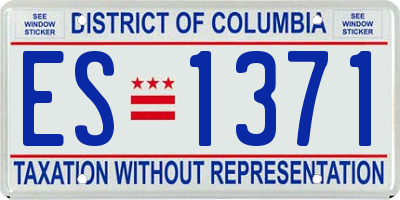 DC license plate ES1371