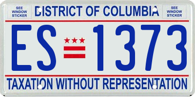 DC license plate ES1373
