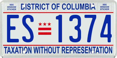 DC license plate ES1374